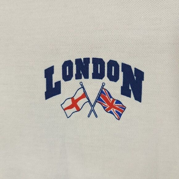 London Polo Shirt Vintage 90s United Kingdom UK England Travel Mens Size Large - Picture 2 of 5